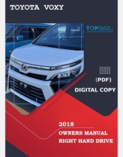 TOYOTA VOXY 2018 OWNERS MANUAL